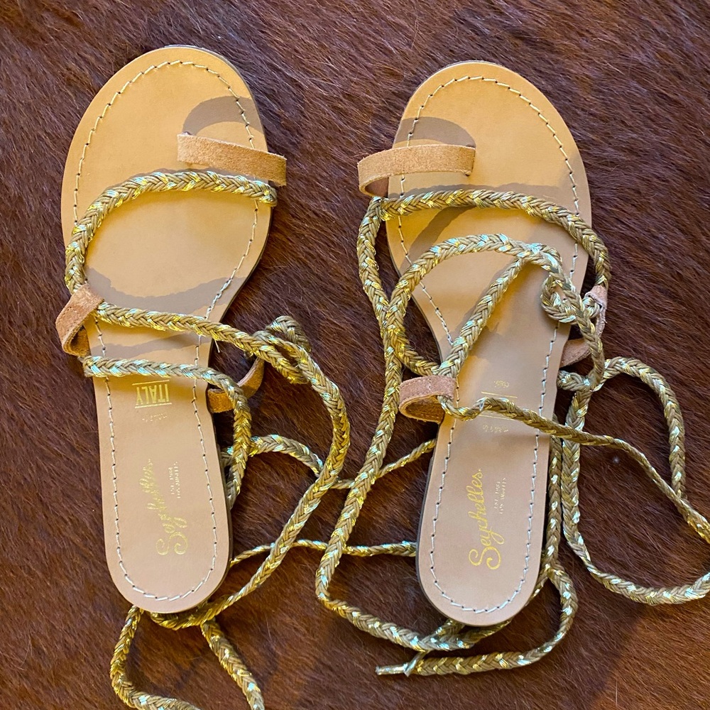 Seychelles Metallic Lace- Up Sandals